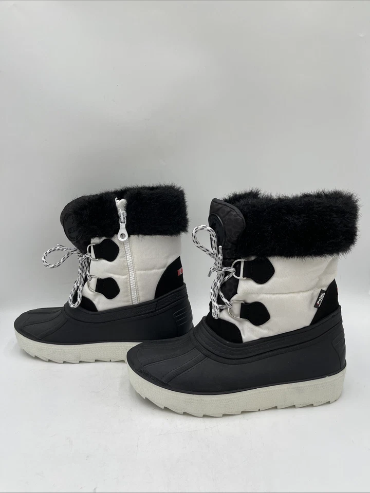 Pajar Canada Black/White Lace Up/Zip Insulated Waterproof Snow Boots Women’s 7 - Image 3 of 4