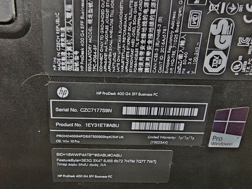 K130 HP ProDesk 400 G4 SFF Intel Core i5-7500 3.40GHz 8GB RAM 128GB SSD Win 10 - Afbeelding 12 van 16