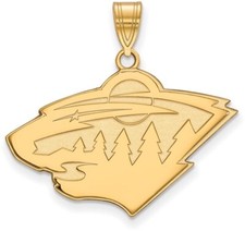 14K Yellow Gold NHL Minnesota Wild Large Pendant by LogoArt