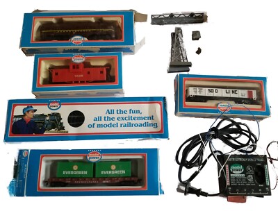 HO Model Power Freight Train Set Pennsylvania Engine Cars Track Power Supply