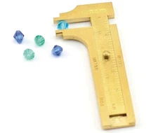 Bead Slide Gauge, Beadalon Brass 60mm Long to Measure Beads in Metric and Inches