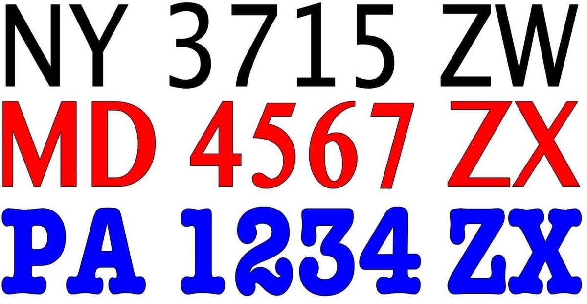 Boat Registration Numbers Vinyl Decal Lettering (2) 3