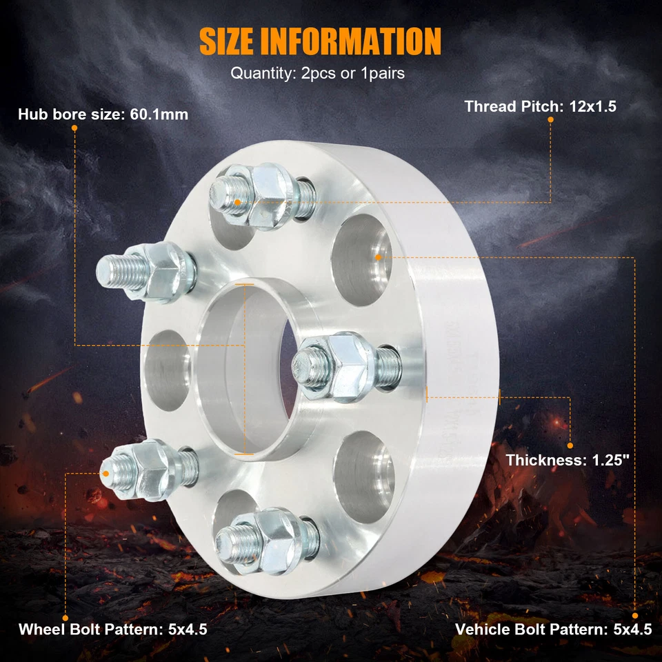 Espaciadores de rueda MIROZO 2X 1.25" 5x4.5 12x1.5 para Lexus RC300 Suzuki Grand Vitara Foto 2 de 4