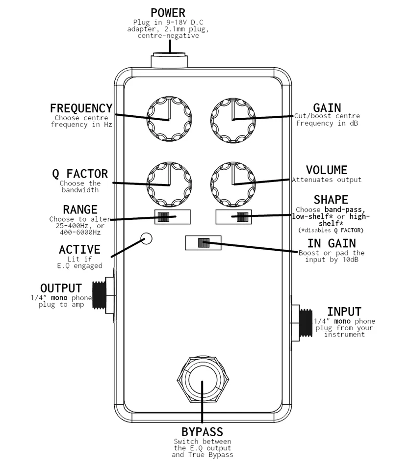 μPara (microPara) Parametric EQ Pedal - 1 WEEK WAIT - Image 3 of 4