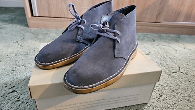Mens Clarks Desert Boots UK Blue Suede Shoes UK