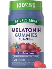 Melatonin 10mg Vegan Gummies Mixed Berry Flavor 70 Count Natural Sleep Aid