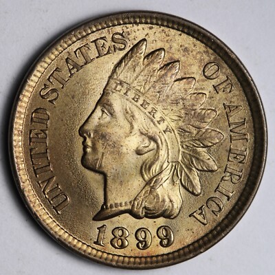 1899 Indian Head Cent Penny GEM BU *UNCIRCULATED* MS MOST RED E257 ZHM