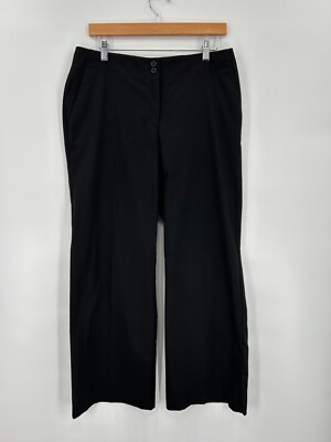 Chicos Pants Women's Size M Short Black Wide Leg Stretch