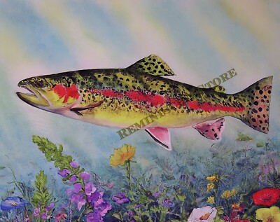 Kern River trout (Salmo irideus gilberti Jordan) Vintage picture art #3 Reprint