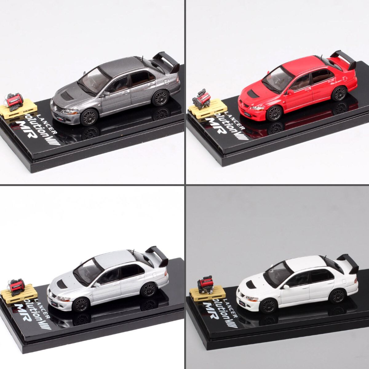 ミニカー MITSUBISHI LANCER EVOLUTION VIII 1/64 Hobby Japan 1/64 Mitsubishi Lancer Evo VIII MR GSR Engine