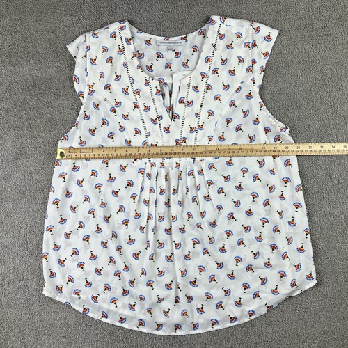 Collective Concepts Womens White Sleeveless Print Blouse Size XXL - Picture 13 of 17
