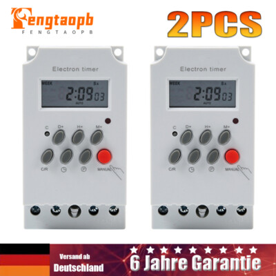 2PCS DC 12V Zeitschaltuhr LCD Elektronische Relaiszeitschaltuhr Programmierbar