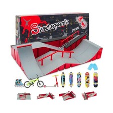 Finger Skateboard Park Kits 9 in 1 ,Finger Skateboard Ramp Set with 5 Finger...