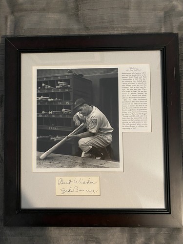 Zeke Bonura Signed Autographed Cut Auto Framed Matted New York Giants
