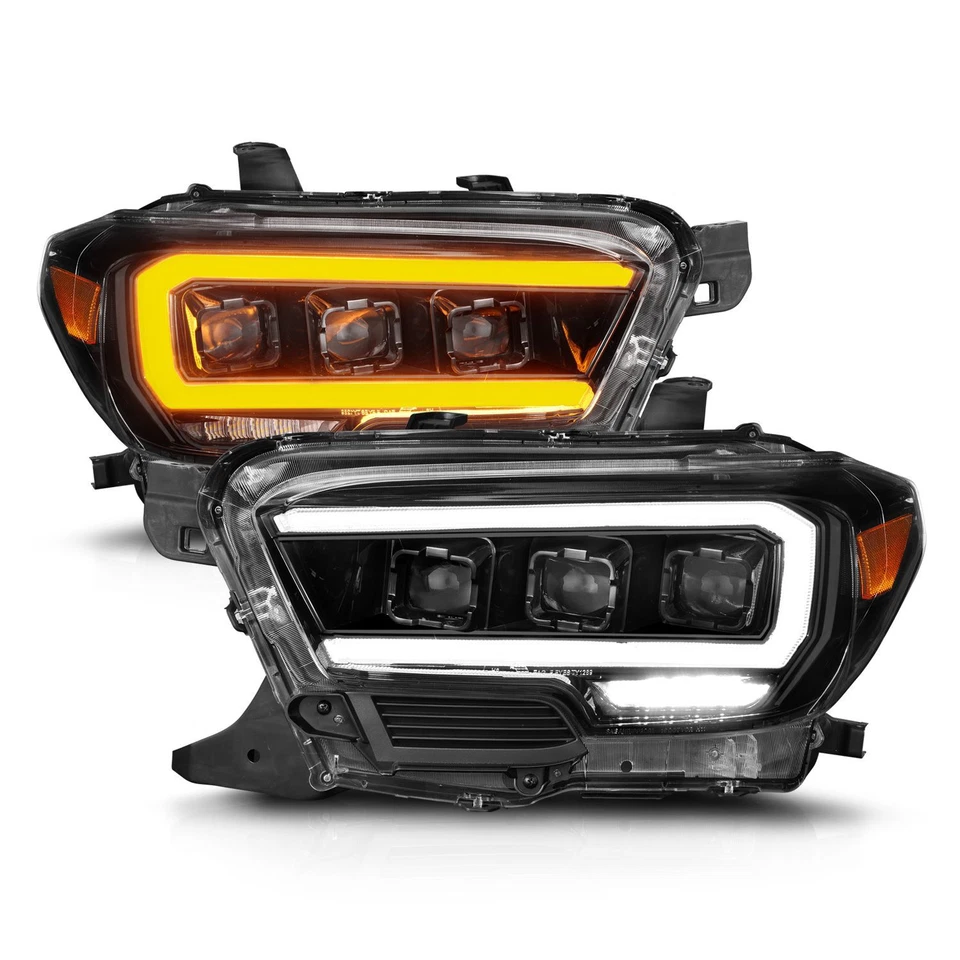 Anzo Black Sequential U-Bar Projector LED Headlights for 2016-2022 Toyota Tacoma Foto 4 de 4