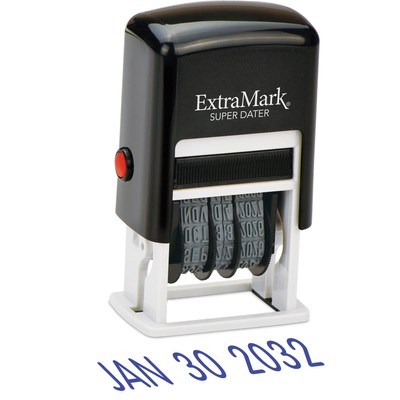 Super Dater Ink Stamp - Self-Inking Rubber Date Stamper - for Documents Libra...