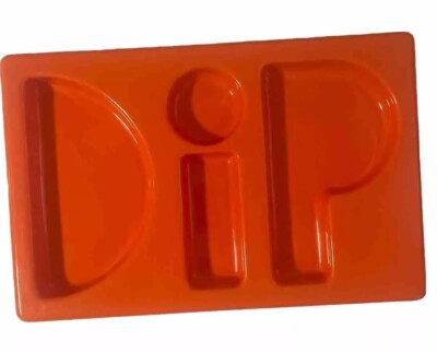 Arthur Umanoff  DIP  Chatter Platter Serving Tray Orange RARE MCM Word Party VTG