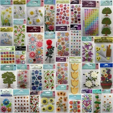 U Choose💋Flower Scrapbook Stickers Jolee's Paper House Crafts Rose Daisy Floral