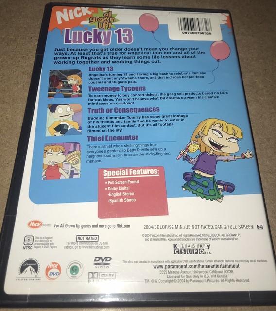 Buy Rugrats All Grown Up Lucky 13 (DVD, 2004) online eBay