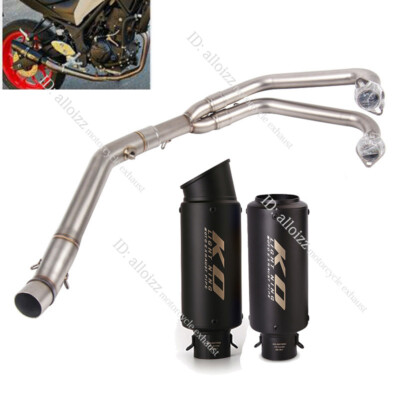 For Yamaha YZF R3 2015-2025 MT-03 Whole System Exhaust Header Pipe Black Muffler