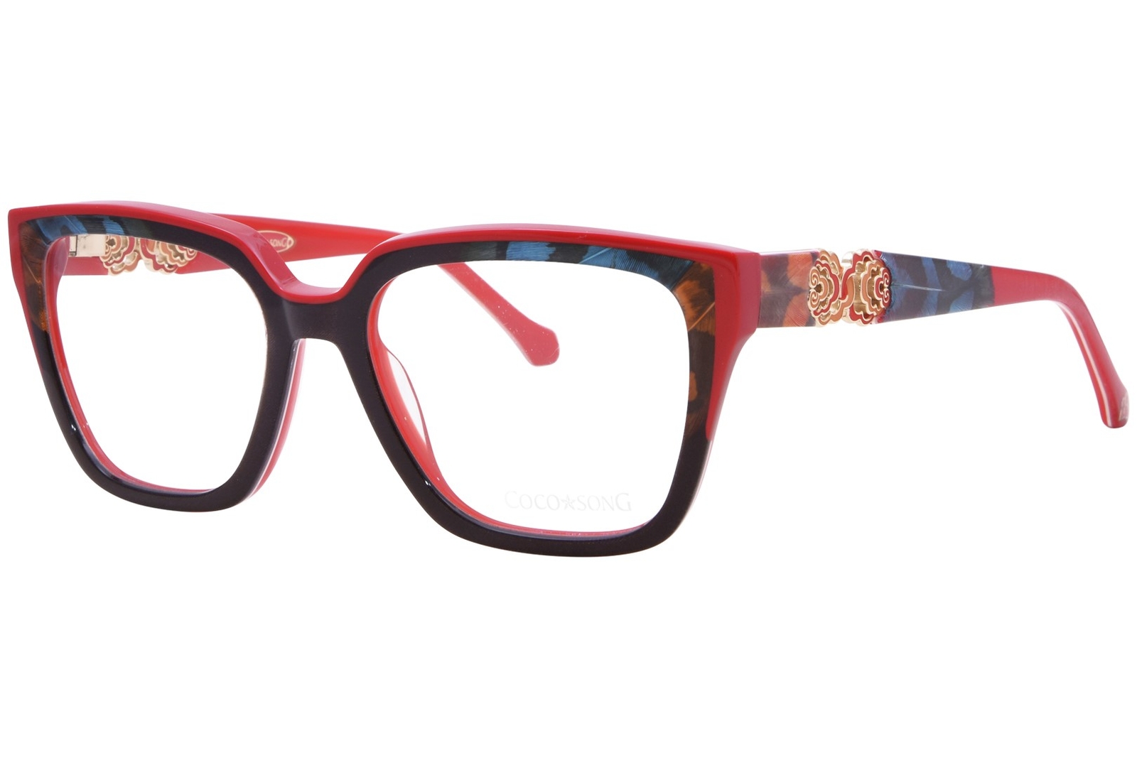 Женские очки Coco Song Porcelain Peony CV309-C1 в красной многослойной оправе 54 мм 68090₽