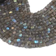 1 Strand Labradorite Faceted Briolettes -Box Shape Beads Briolettes 5mm