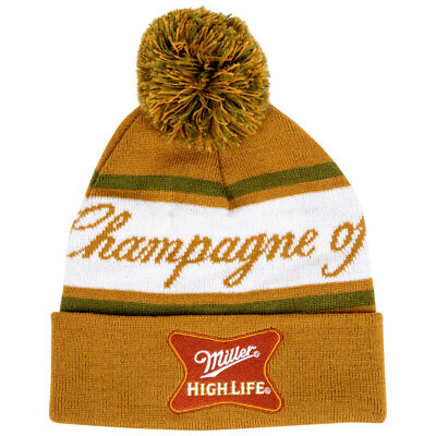 Miller High Life The Champagne Of Beers Knit Cuffed Beanie Yellow