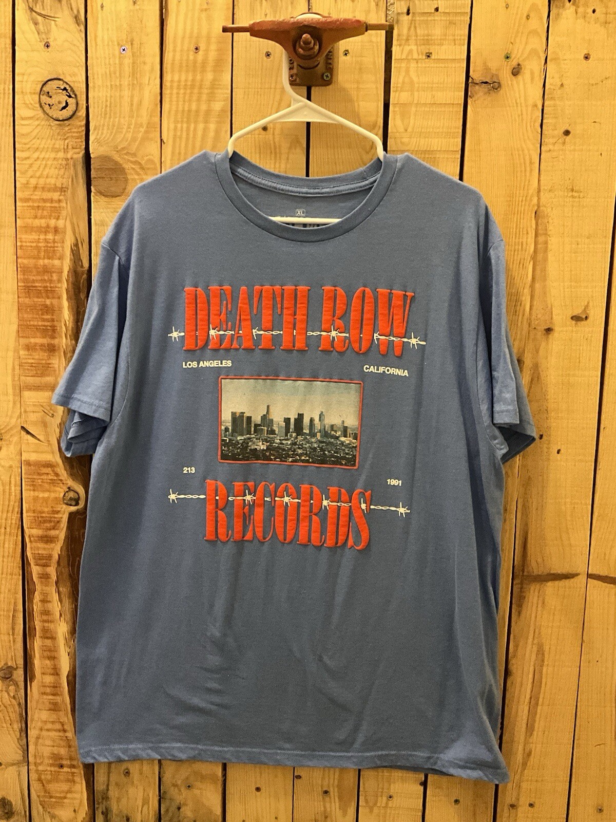 FILA Camicia blu Death Row Records Los Angeles Puff Letters Ripple Junction XL