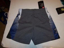 NEW Under Armour 2T elastic waist shorts baby boy gray white blue