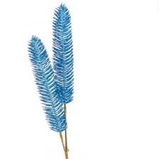 Factory Direct Craft Decorative Blue Glitter Fern Spray | for Indoor Decor