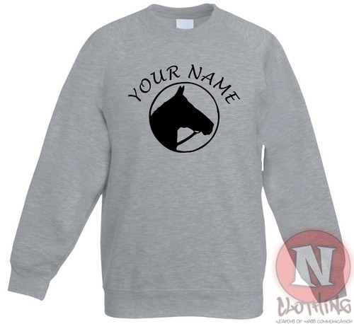 Personalised Horse sweatshirt Children kids equestrian riding - Just add name - Picture 6 of 13