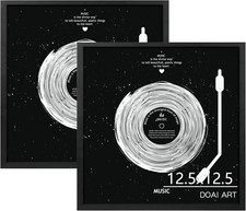 12.5x12.5 Record Frame 2 Pack, Black 12x12 Vinyl Frame for the Wall Display 1...