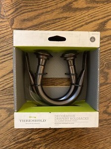 Threshold Decorative Curtain Holdback Hooks Oil Rubbed Bronze - New in Box