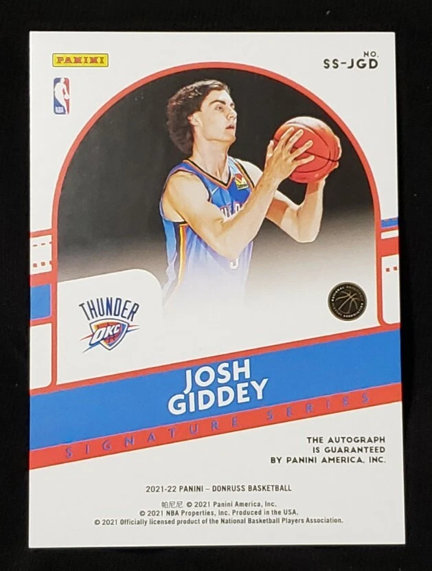 その他 Josh Giddey RC silver ink auto Next Day】Josh Giddey RC Auto ルーキー サイン