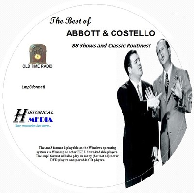 BEST OF ABBOTT & COSTELLO - 88 Shows Old Time Radio Shows In MP3 Format OTR 1 CD