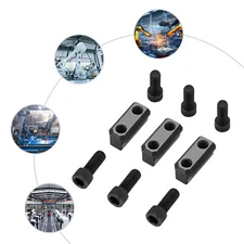 For 8" 3-jaw Hollow Chuck T Nut Set - 30-35 HRC - 45# Steel - Set of 3 w/ 6 bolt