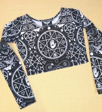 Killstar Occult Symbols Shirt Size-XL. Pre-owned. Gothic Velvet Witch Halloween