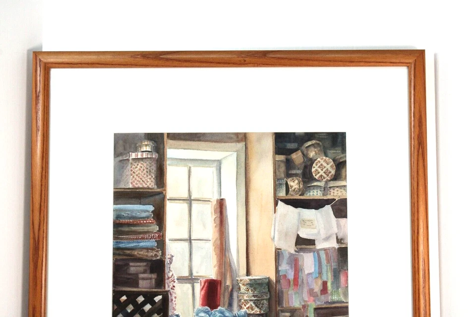 Acuarela detallada de trastero de colección por la artista de Virginia Lella Lee Edwards Foto 3 de 4