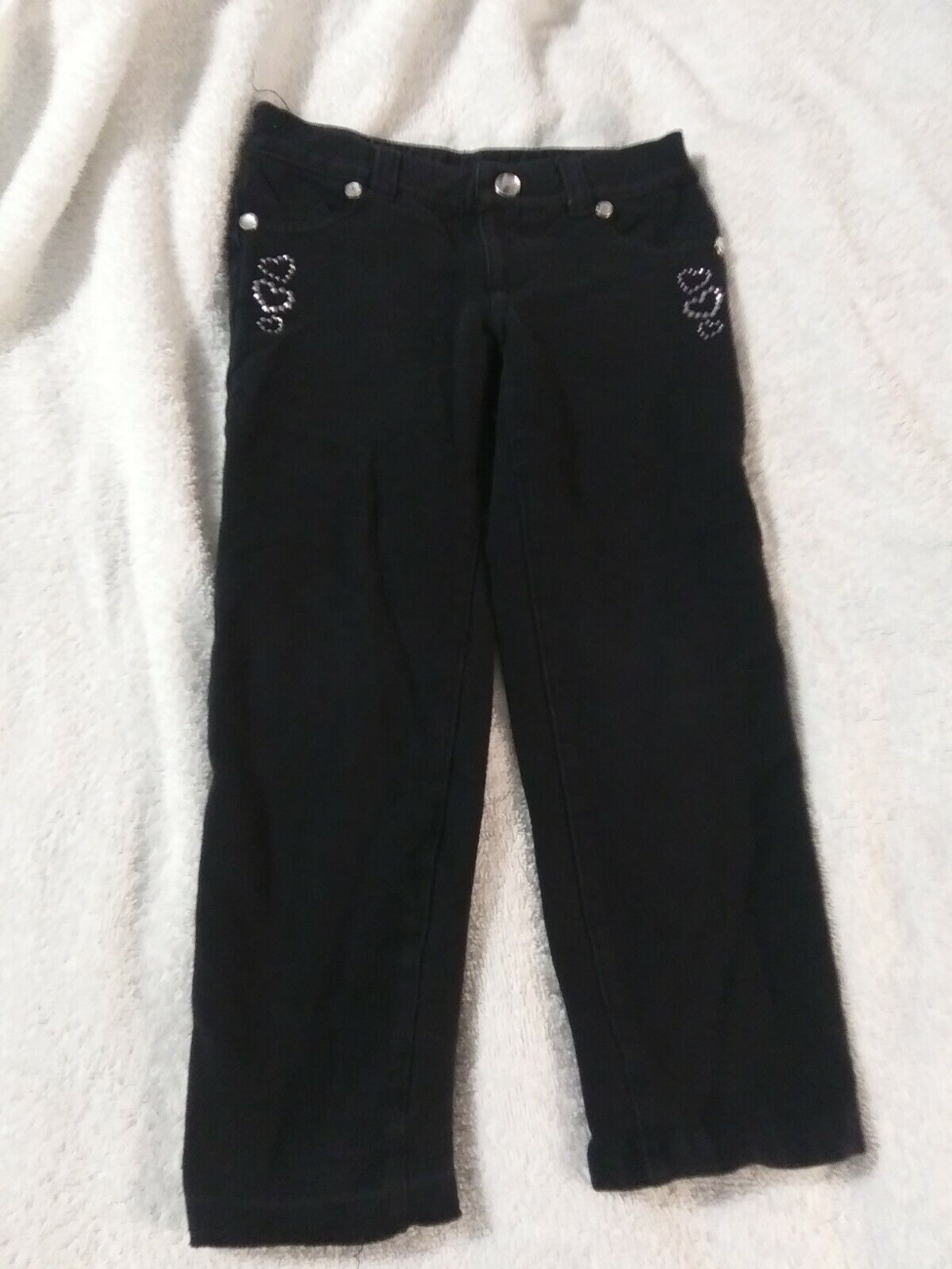 Girls Size 4/4T Greendog Black Bejeweled Pants