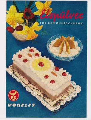 Vogeley Ice Cream Powder for Fridge, Preparation + Recipe Strawberry Ice Cream, Circa 1970