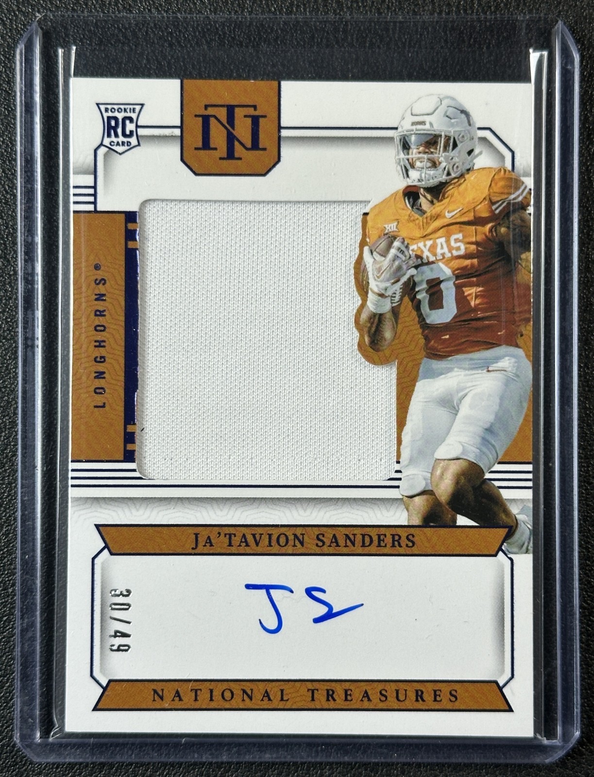 Ja'Tavion Sanders Panini National Treasures Collegiate College Silhouettes Signatures #JS Blue