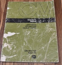 Vintage John Deere 110 Lawn & Garden Tractor Operators Manual OM-M47701 Issue F3
