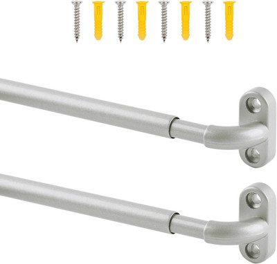 TYRON 2 Pack Screwed Sash Curtain Rod Adjustable 18-30 Inch, 3/8 In. Diameter, F