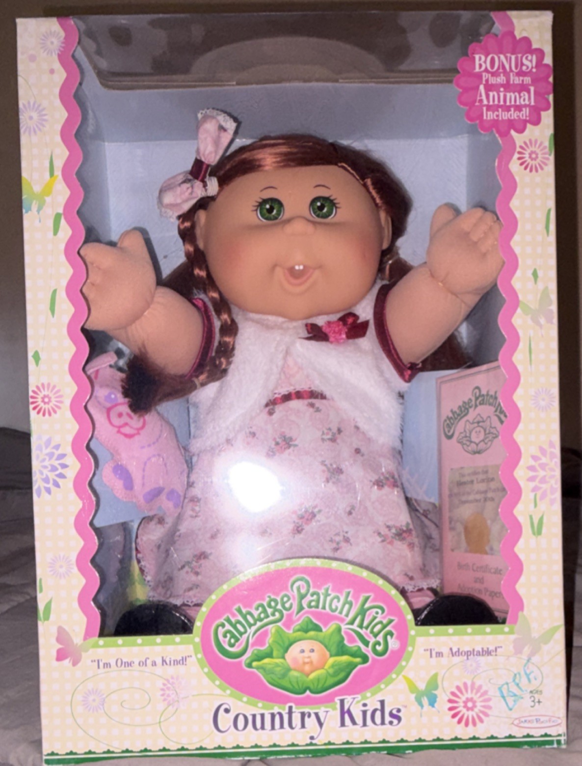 Cabbage Patch Kids Country Kids 16 in Girl Doll Brown Hair P