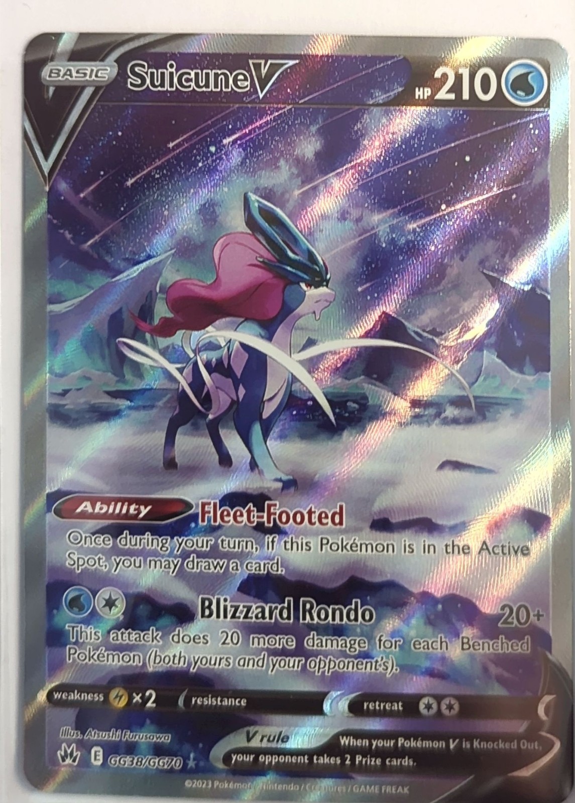 Pokemon TCG - Holofoil Suicune V Ultra Rare GG38/GG70 NM CRZ:GG