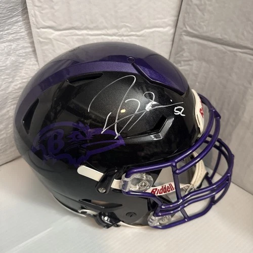 Ray Lewis Autographed Full Size Ravens Custom Speed Flex Helmet (Beckett COA)
