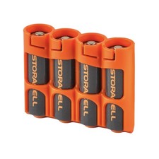 AA Battery Storage Caddy by , Orange, Holds 4 Batteries Not included 