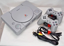 Sony PlayStation 1 Gray Game Console Tested Working 2 Controllers