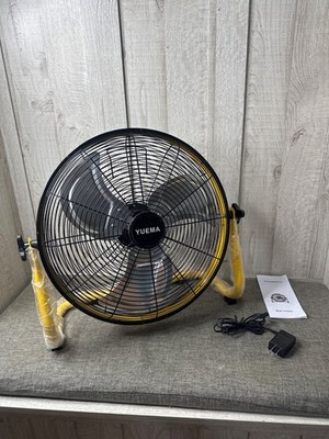 Rechargeable Portable Fan w/ Timer & Natural Mode 18'' Yellow Frame Adj Tilt
