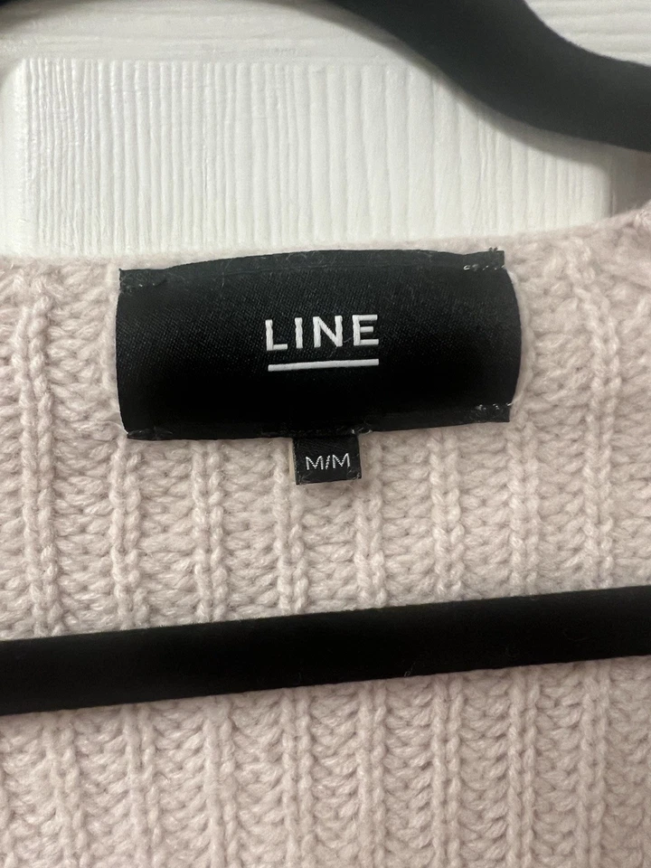 Suéter de lana de cachemir grueso marfil de gran tamaño Line The Label para mujer - talla M Foto 3 de 4